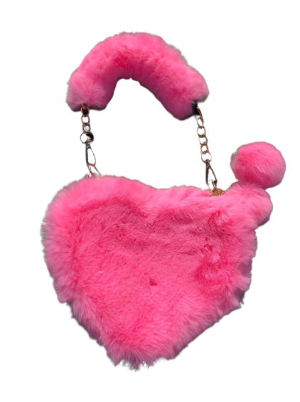 Fur Pink Heart Purse